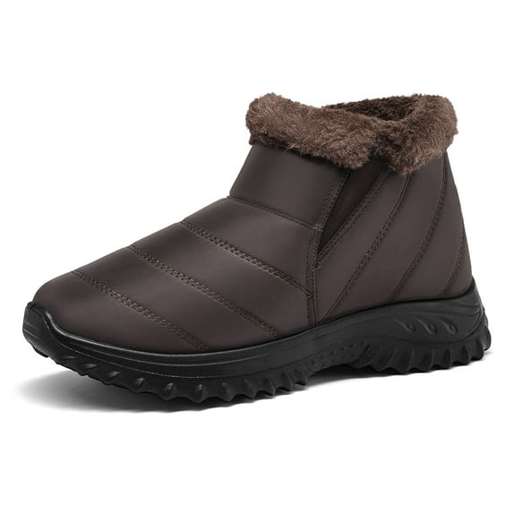 BOCCA Men's Casual Snow Boots Waterproof Insulated, Warm Winter Hiking Ankle Boots with Faux Fur & Rugged Traction Sole for Outdoor Activities