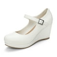thumbnail image 1 of BOCCA Women MaryJane Wedge Heels Platform Pumps with Ankle Strap,Round Toe Dress Shoes for Work Party, 1 of 5