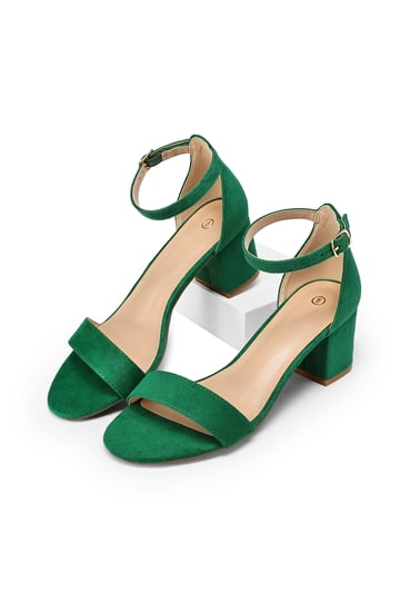 Green Velvet Block Heel Green Velvet Block Heel
