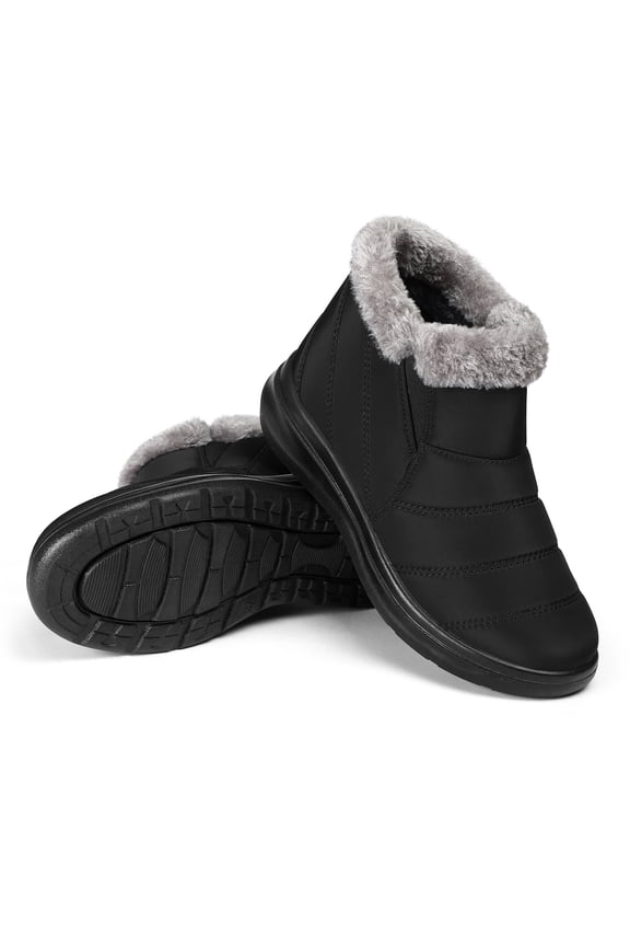 Women's Casual Snow Boots Waterproof Warm Fur Lined Comfort Cushion Slip Resistant Winter Shoes