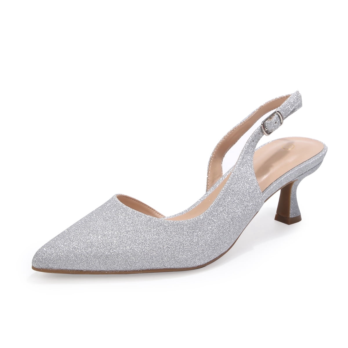 kitten heel dress pumps Women Heels Slingback Closed Pointed Toe Low Pump Casual Shoes The upper is crafted from soft vegan leather CHIKO Cheche Pointy Toe Kitten