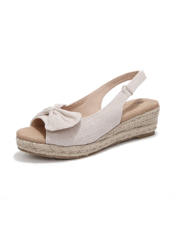 Women’s Open-Toe Slingback Espadrille Platform Sandals for Summer, Perfect for Casual Outings, Beach, Vacation, and Daily Wear