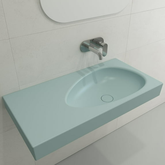 BOCCHI 1115-029-0125 Wall-Mounted with Matching Drain Cover In Matte Ice Blue