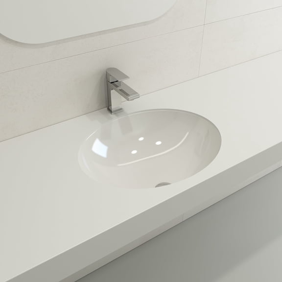 BOCCHI 1384-001-0125 Parma Undermount Fireclay Sink with Overflow In Whi