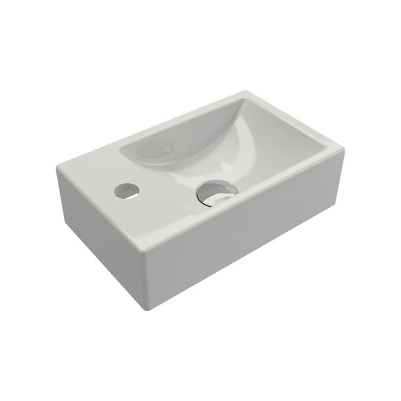 BOCCHI 1418-001-0126 Fireclay Sink 14.5" 1-hole Left Side Faucet Deck in White