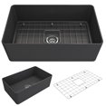 thumbnail image 1 of BOCCHI 1481-020-0120 Farmhouse Apron Fireclay 30" Kitchen Sink Matte Dark Gray, 1 of 7