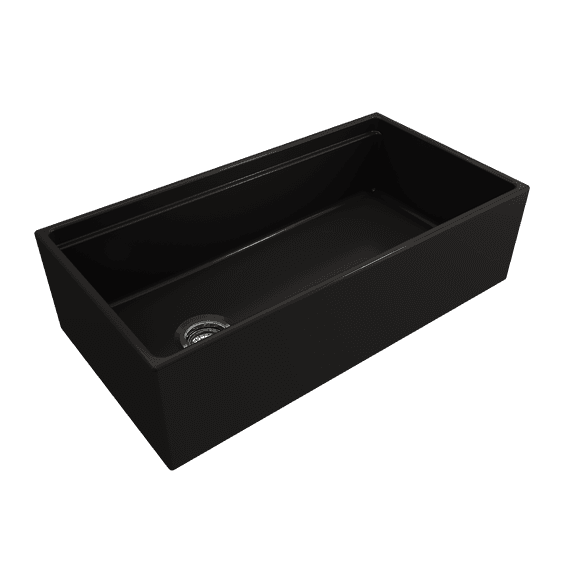BOCCHI 1505-004-0120 Apron Step Rim Fireclay 36" Kitchen Sink Matte Black