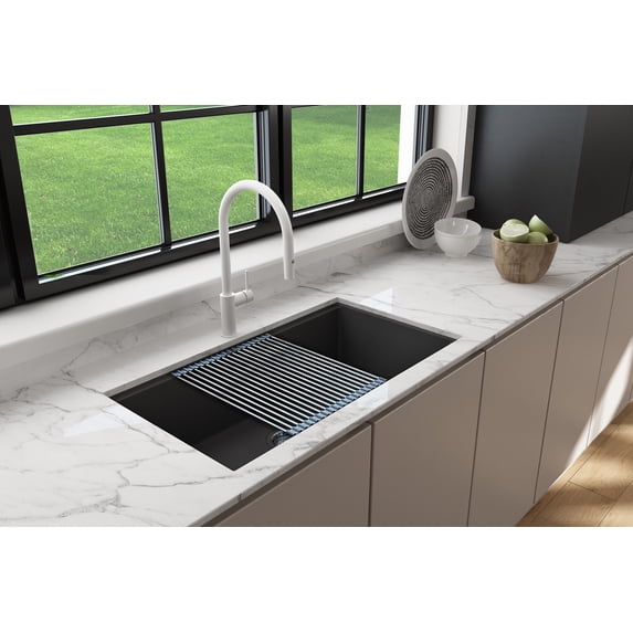 BOCCHI 1616-504-0126 Dual-Mount Bowl Granite Composite Kitchen Sink Matte Black