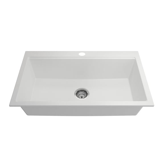 BOCCHI 1616-507-0126 Baveno Lux Dual-Mount 34 Granite Kitchen Sink in Milk White