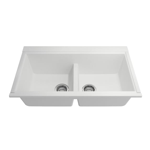 BOCCHI 1618-507-0126 Baveno Lux Undermount 33 Granite Kitchen Sink in Milk White
