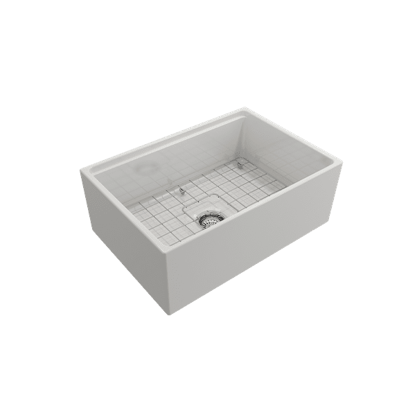 BOCCHI 1628-001-0120 Contempo Apron Front Fireclay 27" Single Kitchen Sink White
