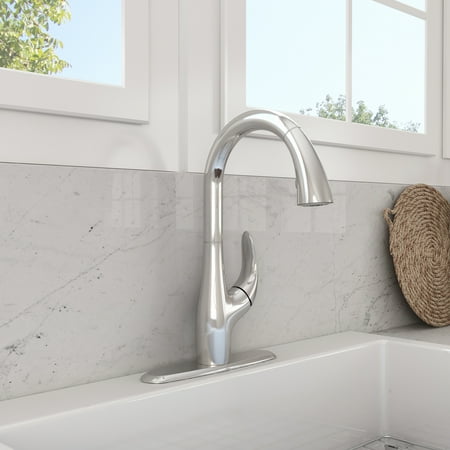 BOCCHI 2024 0001 SS Pagano 2.0 Pull-Down Kitchen Faucet in Stainless Steel