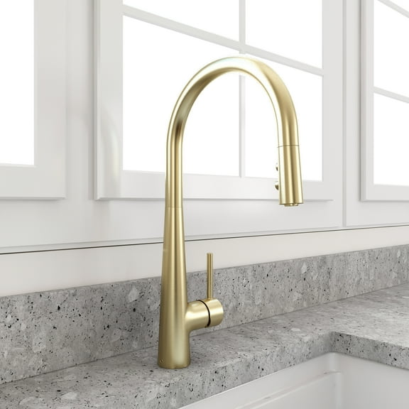 BOCCHI 2025 0001 BG Lugano 2.0 Pull-Down Kitchen Faucet in Brushed Gold
