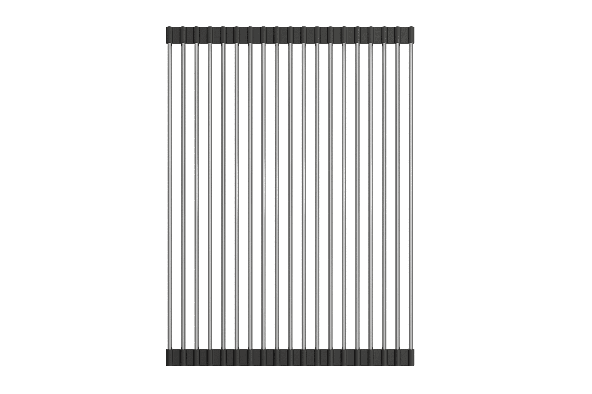 Stainless Steel Roller Mat with Black Rubber Edging for Sinks