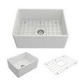 thumbnail image 1 of BOCCHI Classico Farmhouse Apron Front Fireclay 24 in. Single Bowl Kitchen Sink with Protective Bottom Grid and Strainer in Matte White, 1 of 6