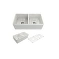 thumbnail image 1 of BOCCHI Classico Farmhouse Apron Front Fireclay 33 in. Double Bowl Kitchen Sink with Protective Bottom Grid and Strainer in White, 1 of 6