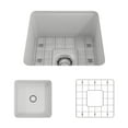 thumbnail image 1 of BOCCHI Sotto Undermount Fireclay 18 in. Single Bowl Kitchen Sink with Protective Bottom Grid and Strainer in White, 1 of 6