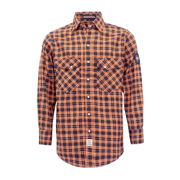 BOCOMAL FR Shirts Flame Resistant NFPA2112/CAT2 6.5oz Light weight Printed Fire Retardant Plaid Shirt