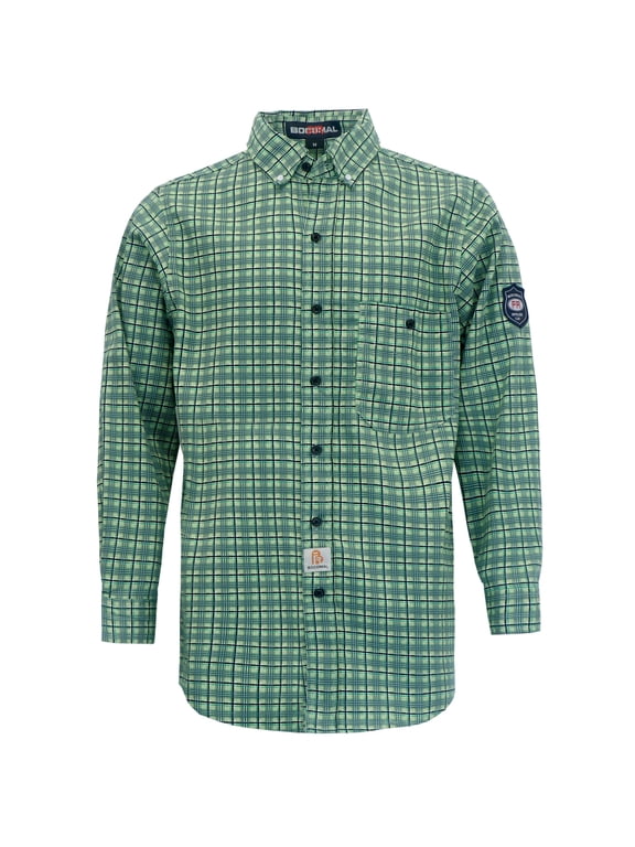FR Shirts Flame Resistant NFPA2112/CAT2 6.5oz Light weight Printed Fire Retardant Plaid Shirt