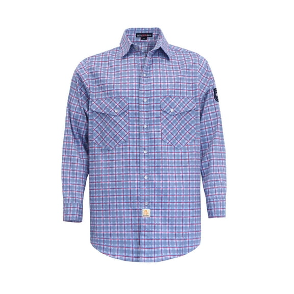 BOCOMAL FR Shirts Flame Resistant NFPA2112/CAT2 6.5oz Light weight Printed Fire Retardant Plaid Shirt