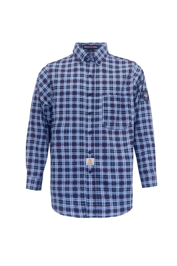 FR Shirts Flame Resistant NFPA2112/CAT2 6.5oz Light weight Printed Fire Retardant Plaid Shirt