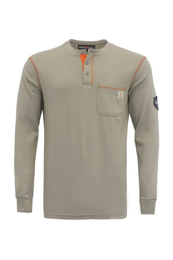 FR Shirts Flame Resistant Shirts FR T Shirt NFPA2112/CAT2 7oz Men's Long Sleeve Fire Retardant Henley Shirts