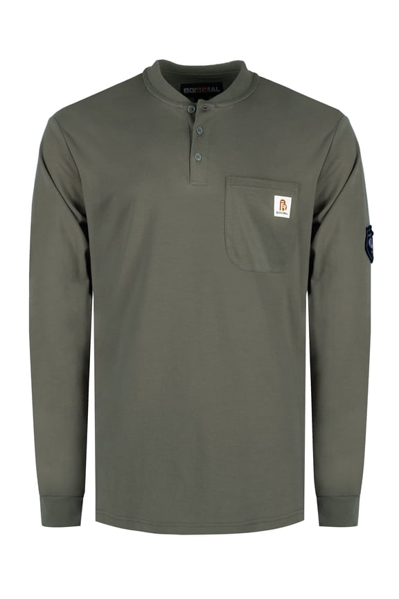 FR Shirts for Men Flame Resistant Shirt 5.5oz 100% Cotton Light Weight CAT2 Fire Retardant Henley Shirts