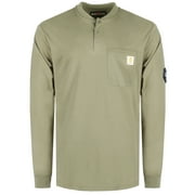 BOCOMAL FR Shirts for Men Flame Resistant Shirt 5.5oz 100% Cotton Light Weight CAT2 Fire Retardant Henley Shirts