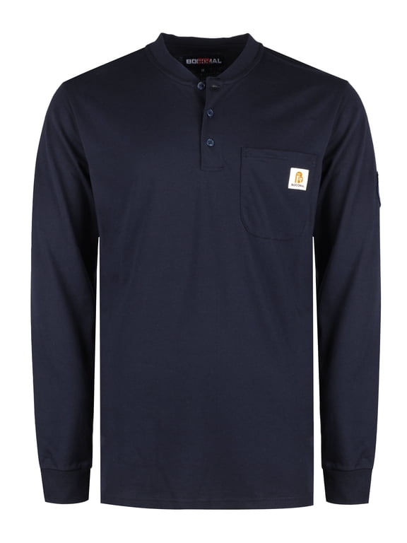 FR Shirts for Men Flame Resistant Shirt 5.5oz 100% Cotton Light Weight CAT2 Fire Retardant Henley Shirts