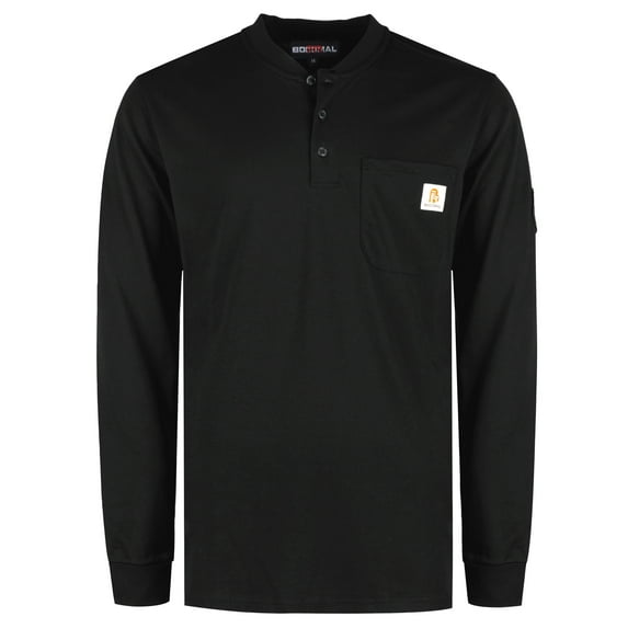 BOCOMAL FR Shirts for Men Flame Resistant Shirt 5.5oz 100% Cotton Light Weight CAT2 Fire Retardant Henley Shirts
