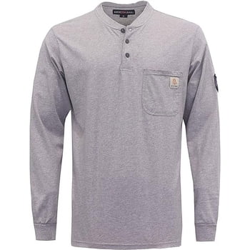BOCOMAL FR Shirts for Men Flame Resistant Shirt 5.5oz 100% Cotton Light Weight CAT2 Fire Retardant Henley Shirts
