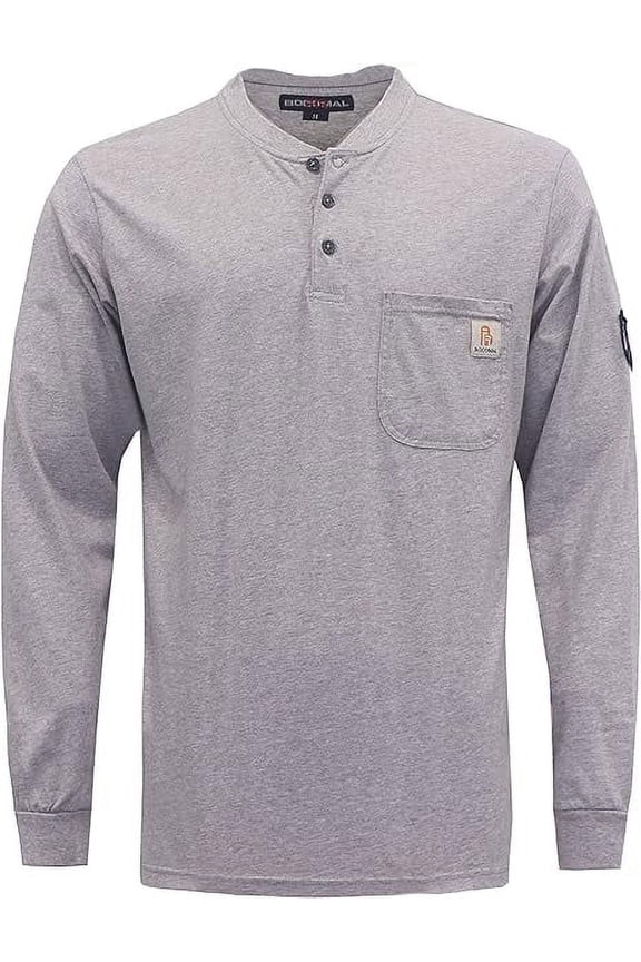 FR Shirts for Men Flame Resistant Shirt 5.5oz 100% Cotton Light Weight CAT2 Fire Retardant Henley Shirts