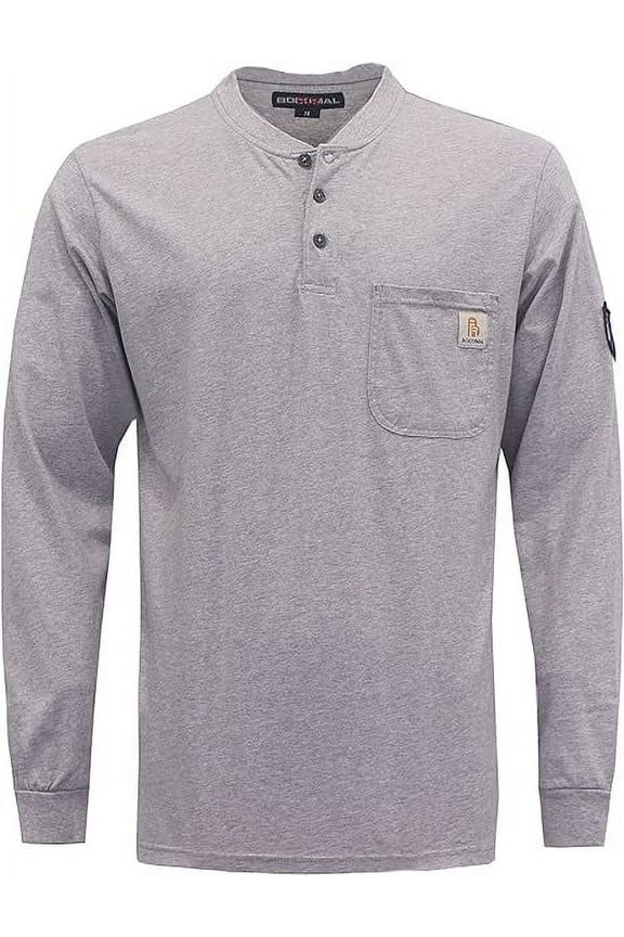 FR Shirts for Men Flame Resistant Shirt 5.5oz 100% Cotton Light Weight CAT2 Fire Retardant Henley Shirts