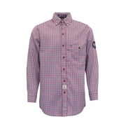 BOCOMAL FR Shirts for Men Plaid Flame Resistant Workwear Buttons Down