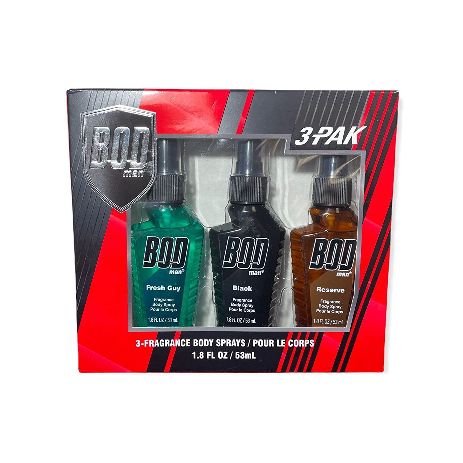 BOD MAN (1) Box Fragrance Body Sprays3 Pc Set (1.8 fl oz) Scent Fresh