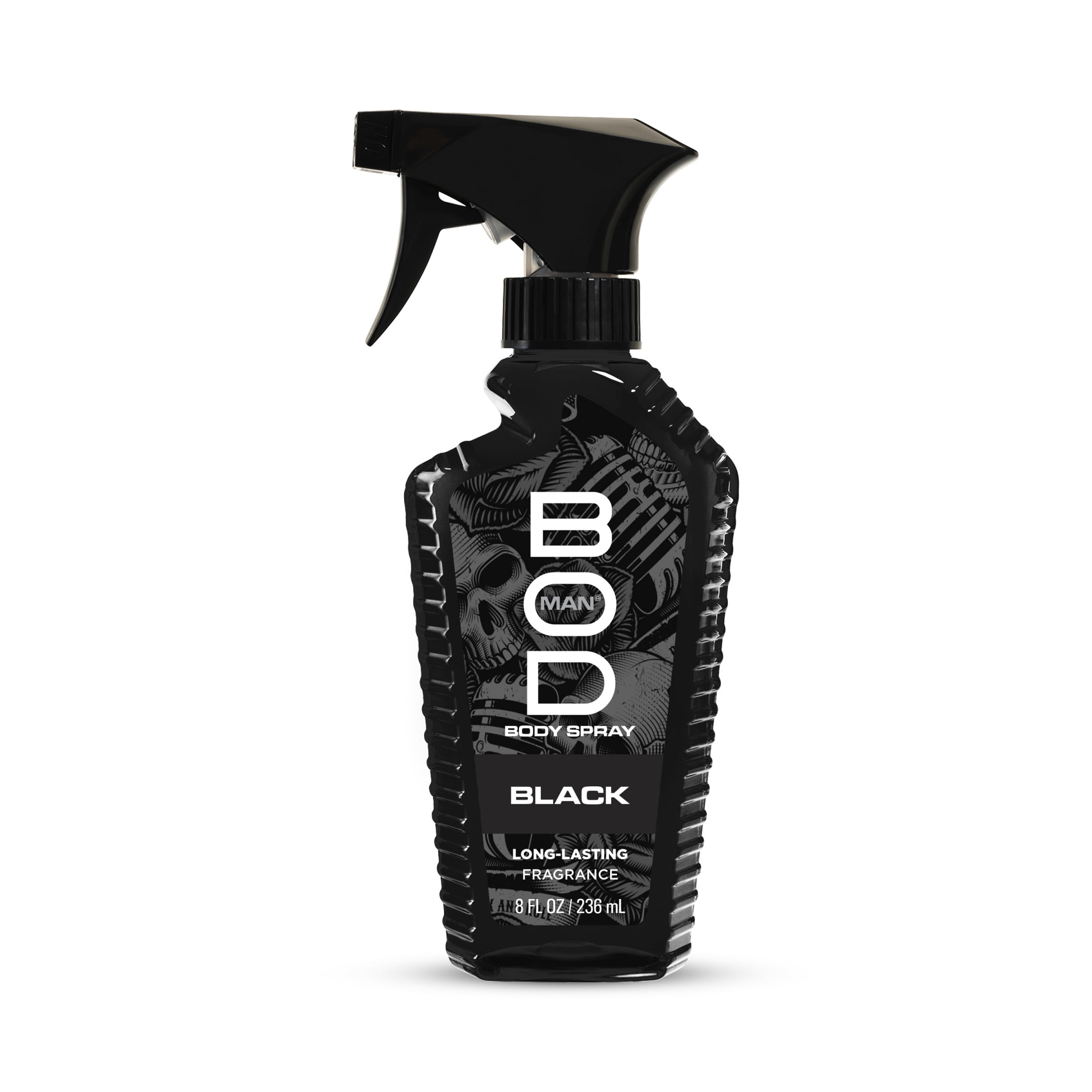 BOD Man Black Fragrance Body Spray oz with earthy sandalwood