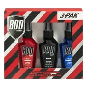 BOD Man Body Spray Gift Set for Men, Black, Really Ripped Abs, Most Wanted, 3 Pieces
