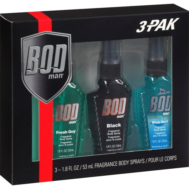 BOD Man Fragrance Body Sprays, 1.8 fl oz, 3 count