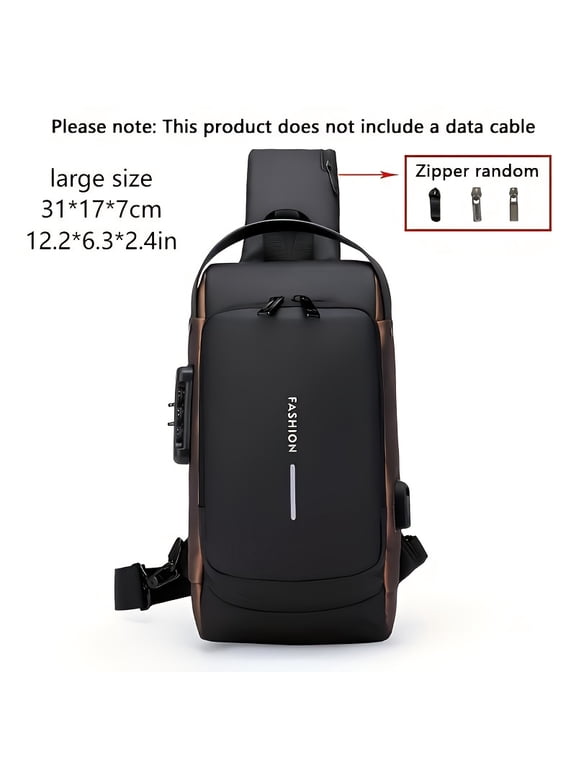 ,Durable Nylon, Secure Travel Bag,Men'S, Anti-Theft Password Lock, Durable Fabric, Multi-Compartment Design, Secure Zipper Closure