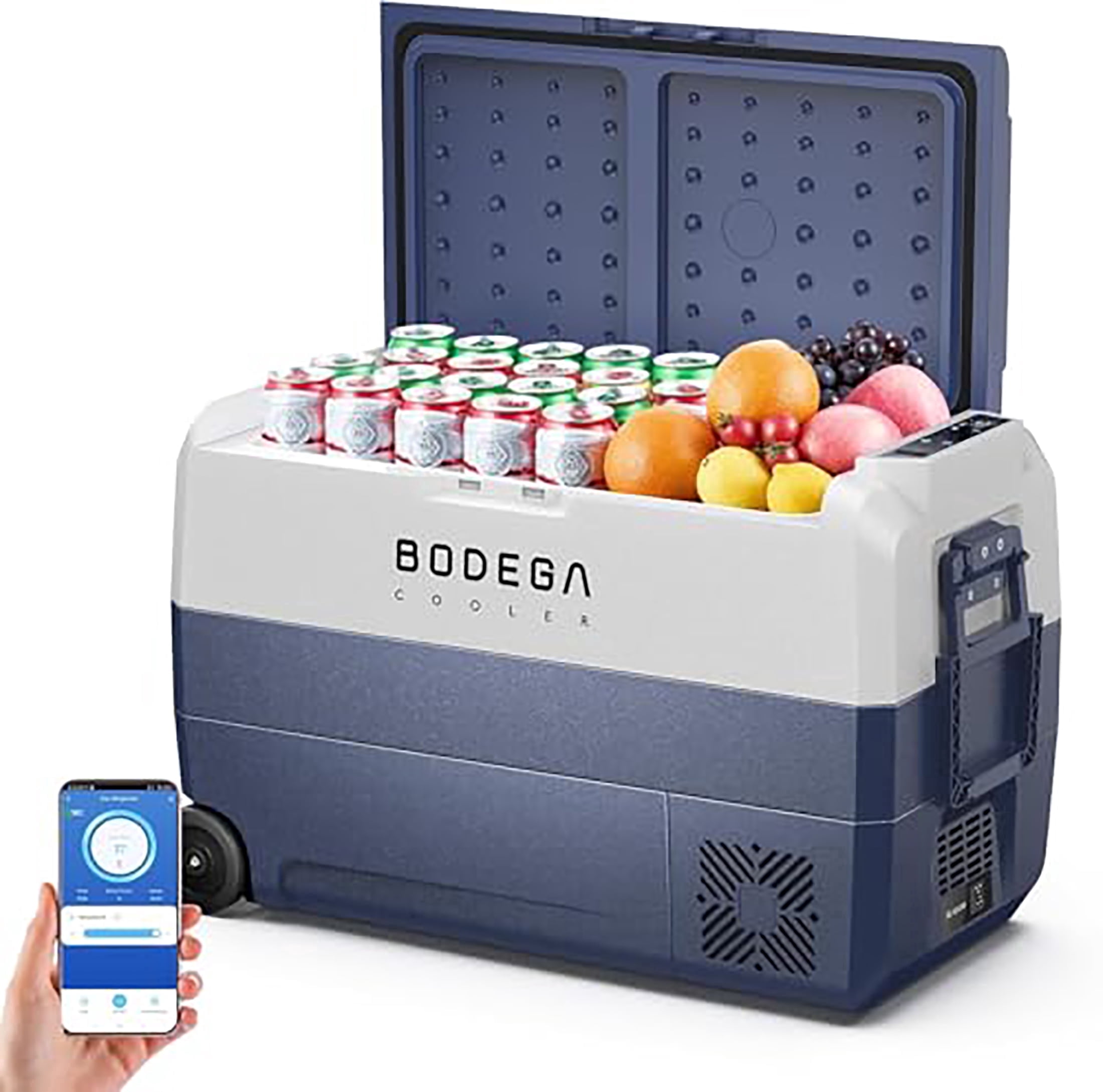 BODEGA 12 Volt Car Refrigerator,64 Quart Portable Car Freezer Fridge Bluetooth Control,(60L) -4℉-68℉ Electric Cooler 12/24V DC and 100-240V AC for Travel,Camping,RV,Boat Road Trip Tailgating