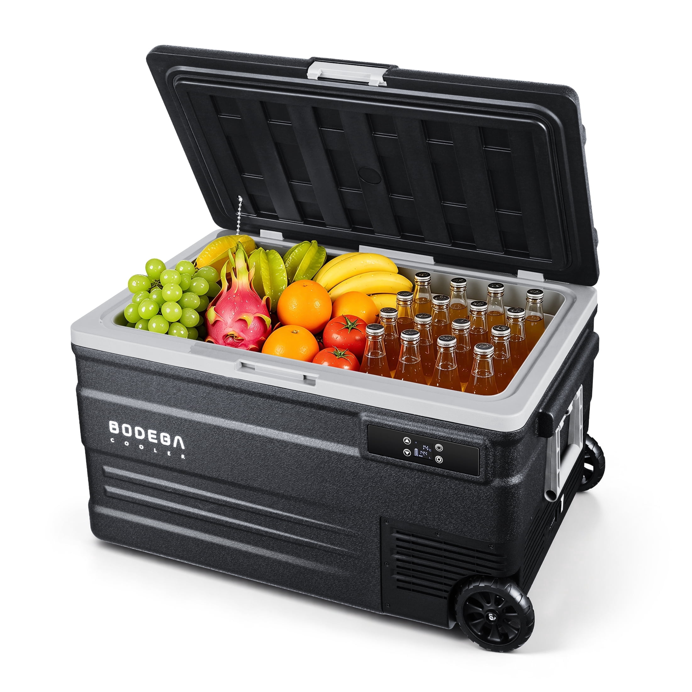 BODEGA U75  12 Volt Car Refrigerator 80 Quarts 75L Portable Car Fridge 12V/24V DC & 100-240V AC for RV, Travel,  Camping, Car Fridge Freezer
