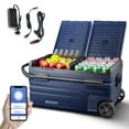 thumbnail image 1 of BODEGACOOLER 12 Volt Car Refrigerator Dual Zone, Electric Cooler Portable Freezer Fridge APP Control, 80 Quart(75L) Compressor Fridge 12V/24VDC 110~240V AC, for Truck Van SUV Boat Travel Camping Trip, 1 of 8