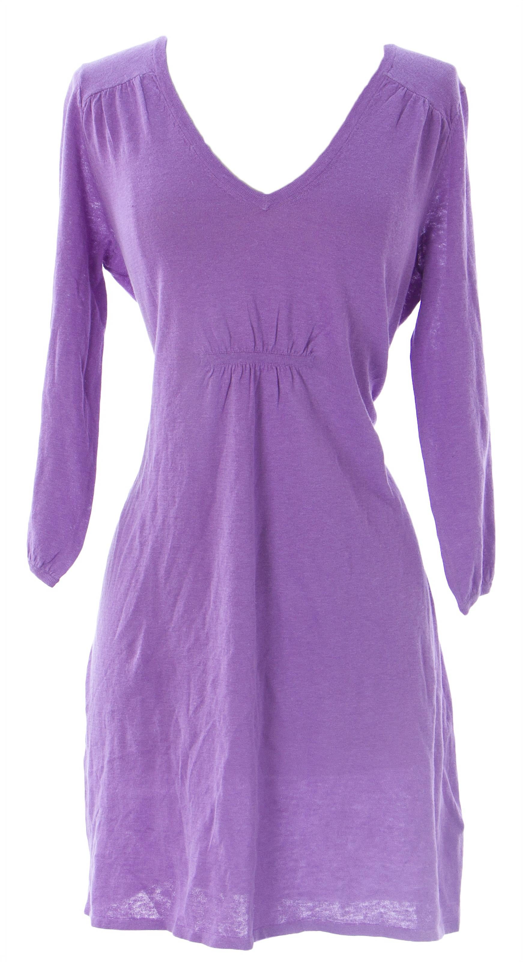 v neck dress linen Women's Relaxed Linen V-Neck Dress