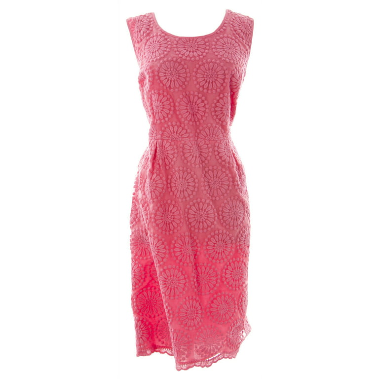 BODEN Women's Organza Embroidered Dress US Sz 2R Pink 