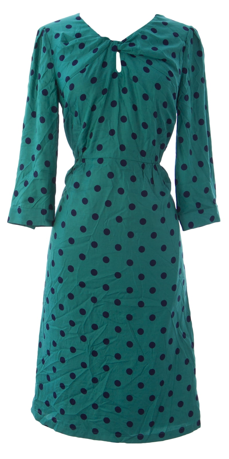 BODEN Women's Polka Dot Dress US Sz 6L Myrtle Green/Navy - Walmart.com