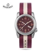 BODERRY Mens Watch Titanium Automatic Field Watch 40mm Military Watch Day Date Function 100M Waterproof with Nylon Strap Japanese Mechanical Movement