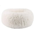 thumbnail image 1 of BODISEINT Modern Soft Plush Round Pet Bed for Cats or Small Dogs, Mini Medium Sized Dog Cat Bed Self Warming Autumn Winter Indoor Snooze Sleeping Cozy Kitty Teddy Kennel (S(19.7”Dx7.9 H, White), 1 of 6