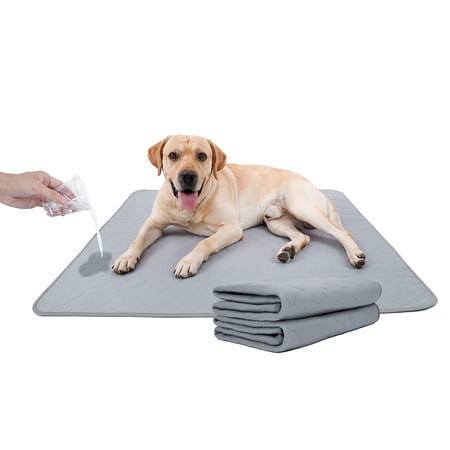 BODISEINT Washable Dog Pee Pads, Quilted Reusable Puppy Pee Pads for Dogs, Whelping Pads Dog Bed Pen Mat Absorbent Pet Dog Potty Training Pads for Playpen, Crate (41 x 41 Inch (2 Pack,Gray))