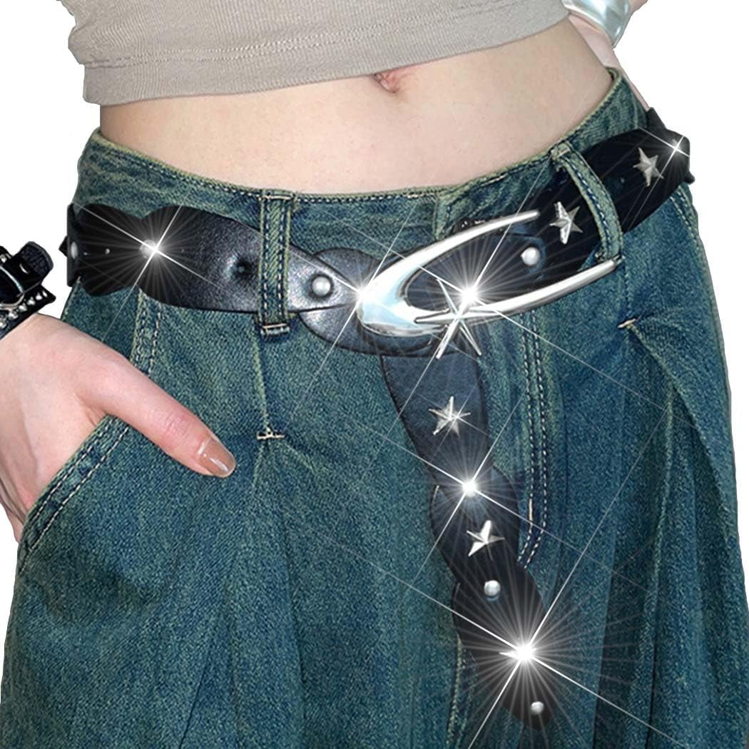 JLMMEN Metal Star Belt for Women Fashion Casual Luxury