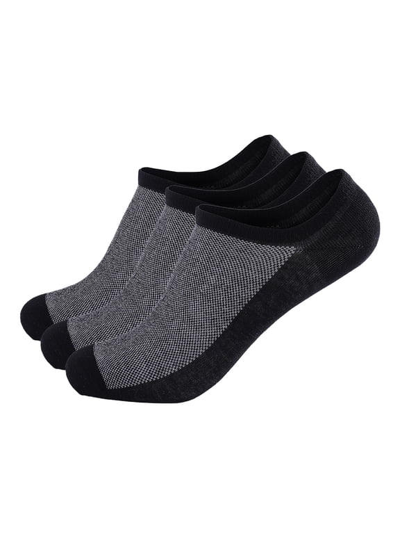 3 Pairs Low Cut Ankle Socks for Men Non Slip Casual Cushion Breathable Ankle Socks Moisture Wicking for Running Traveling Athletic Lightweight for Sport Low Cut Durable Black L